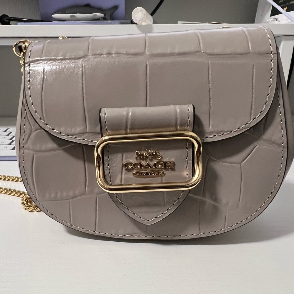 SOLD on Another Platform! Coach Taupe Croc-Embossed Crossbody Mini Bag - NWT - Picture 2 of 12